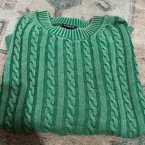 Torrid Green Cable Knit Sweater